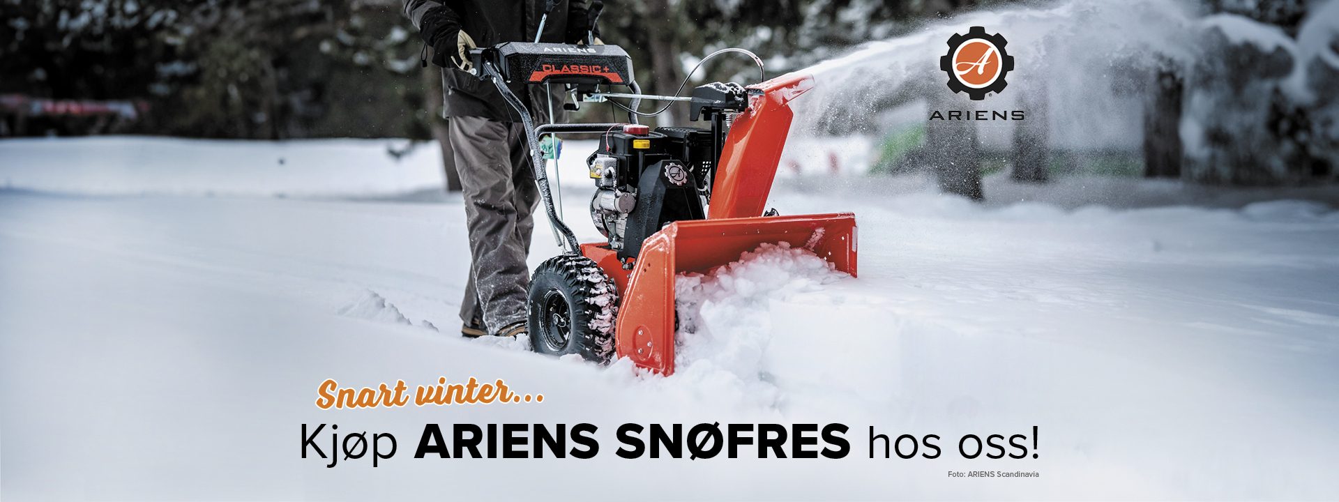 Bilde av en Ariens Snøfreser i snø